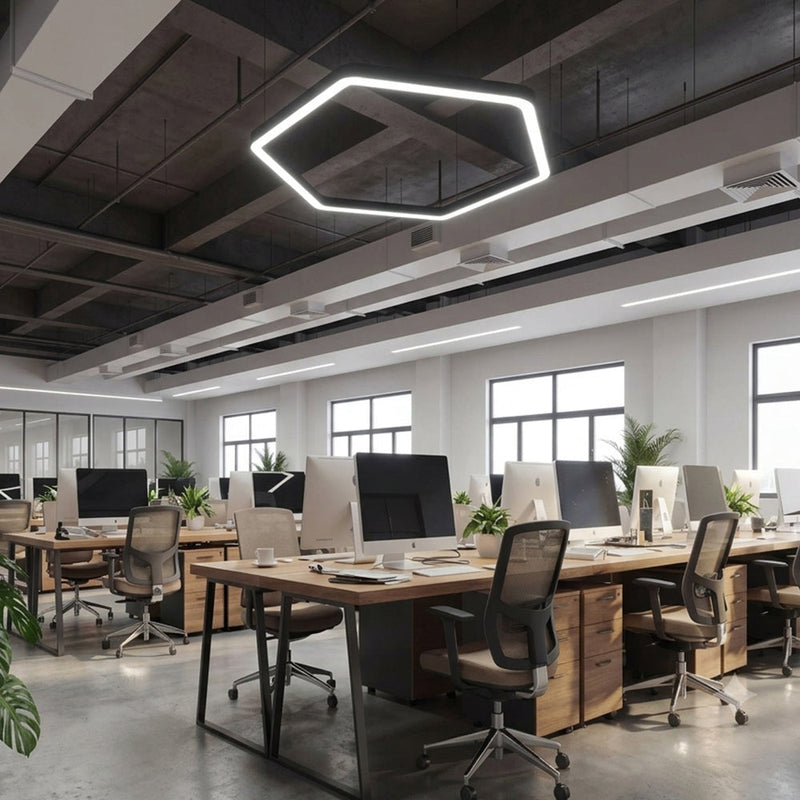 324W VERSA BLACK Hexagonal LED Pendant Light 3CCT