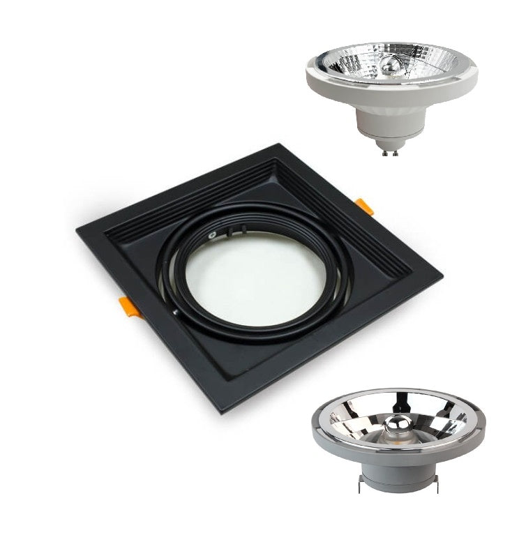 Housing for AR111 LED Bulb Adjustable Single Recessed Black - Lighting Accessories - Accessories