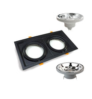 Housing for AR111 LED Bulbs Adjustable Double Recessed Black - Lighting Accessories - Accessories
