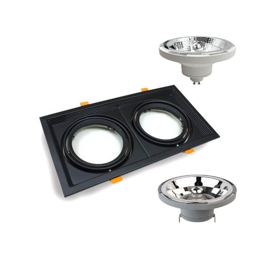 Housing for AR111 LED Bulbs Adjustable Double Recessed Black - Lighting Accessories - Accessories