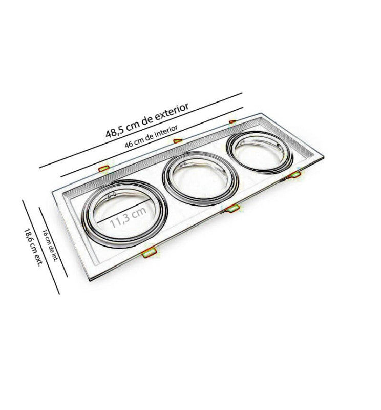 Housing for AR111 LED Bulbs Adjustable Double Recessed White - Lighting Accessories - Accessories