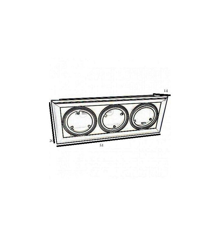 Housing for AR111 LED Bulbs Adjustable Triple Recessed Black - Lighting Accessories - Accessories