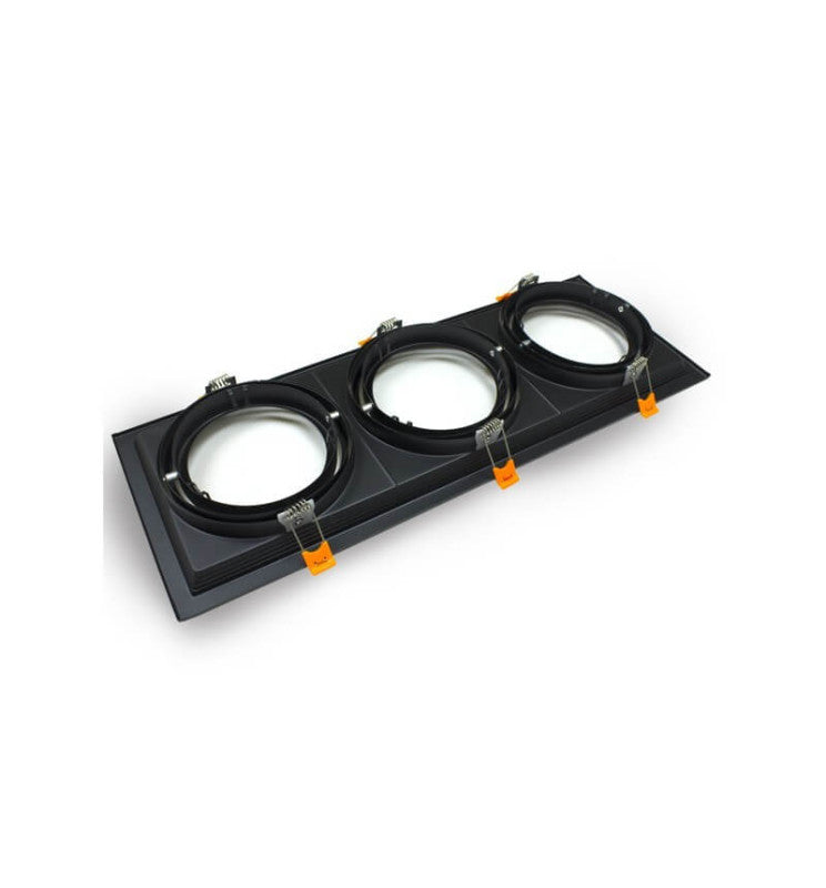 Housing for AR111 LED Bulbs Adjustable Triple Recessed Black - Lighting Accessories - Accessories
