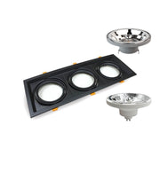 Housing for AR111 LED Bulbs Adjustable Triple Recessed Black - Lighting Accessories - Accessories