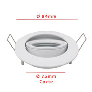 Adjustable Recessed GU10 MR16 Lamp Holder in White - LED Accessories