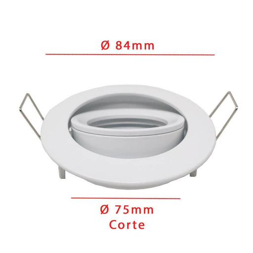 Adjustable Recessed GU10 MR16 Lamp Holder in White - LED Accessories