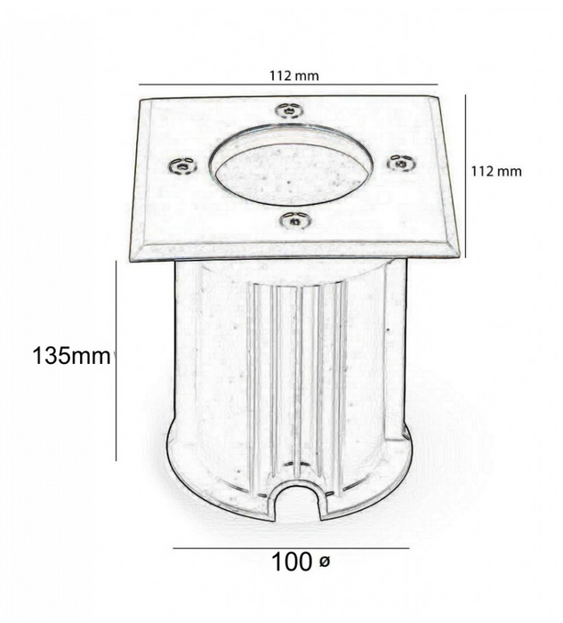 Recessed GU10 ground light square - LED ground light