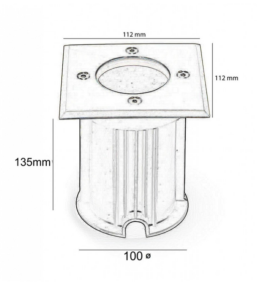 Outdoor Recessed Ground Light Housing for GU10 LED Bulbs - LED ground light