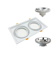 Housing for AR111 LED Bulbs Adjustable Double Recessed White - LED Accessories