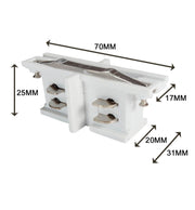I-shaped Connector White for 3 Phase Track Lights - Track Lighting Accessories - Accessories