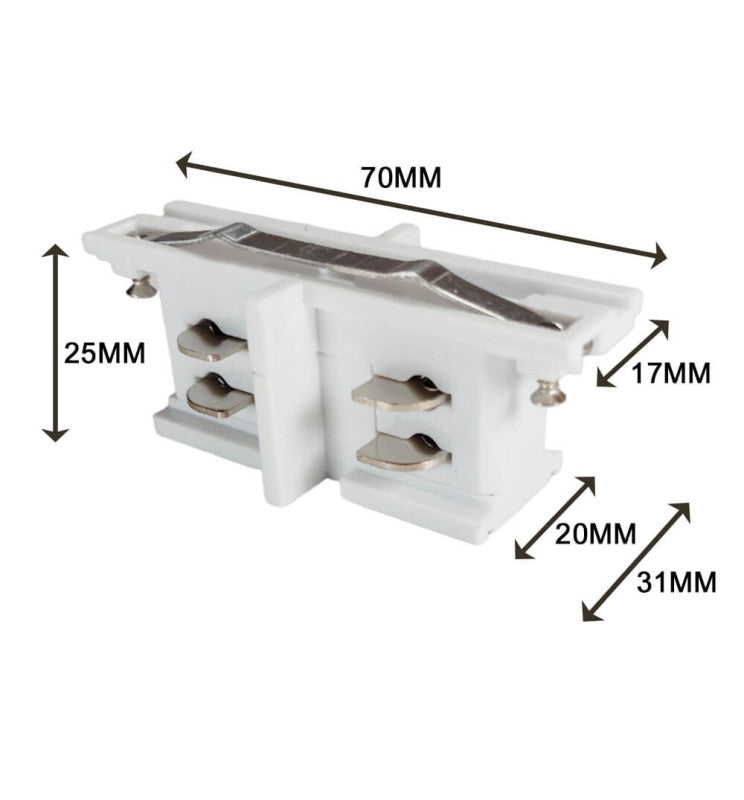 I-shaped Connector White for 3 Phase Track Lights