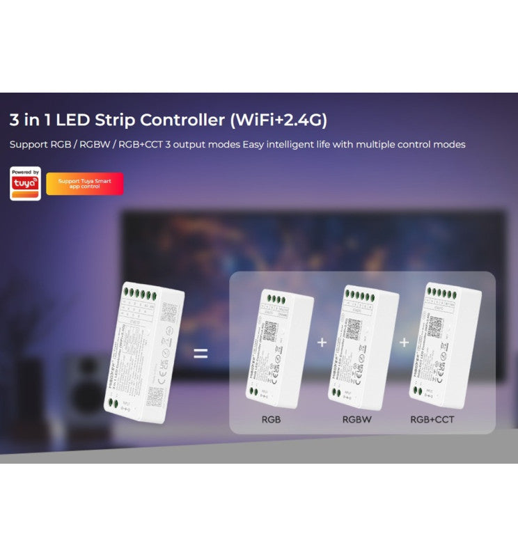 12-24V WiFi LED Controller 3-in-1 RGB - RGBW - RGBCCT - RF 2.4 GHz