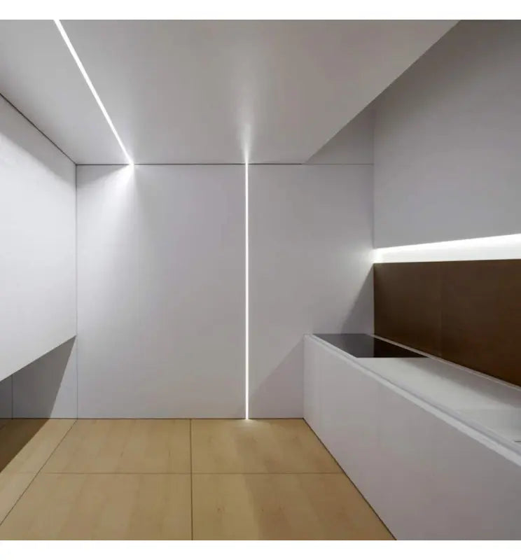 Architectural Aluminum Profile Flush with Plaster / Drywall | for LED Strips | 2 meters