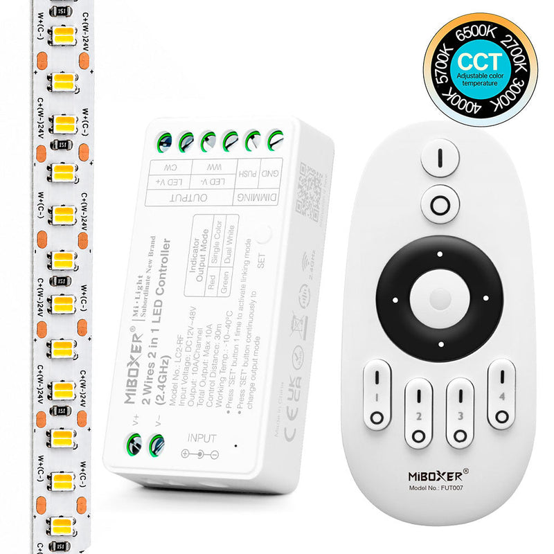 24V 20W/m 5M LED Strip Kit With Controller & Remote Control 5CCT