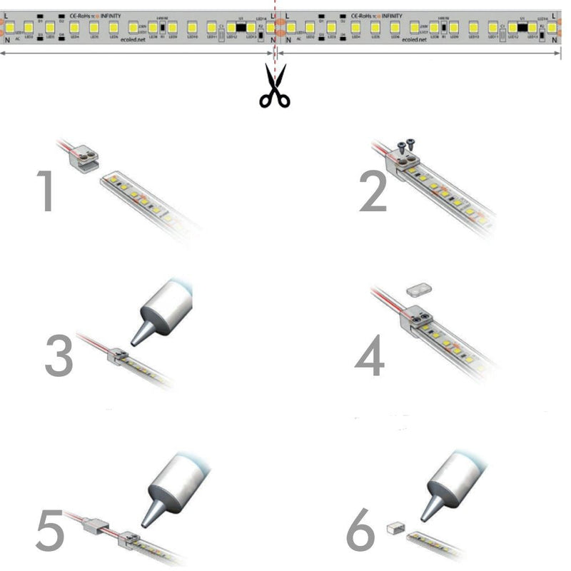 LED Strip Light Kit Silicone Glue Connector End Cap Screws - LED Strip Accessories