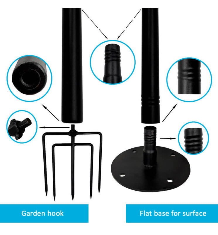 Set Of 2 Metal Supports For Outdoor Lighting 2.4 Meters - STANDARD 20-30 working days - LED Accessories
