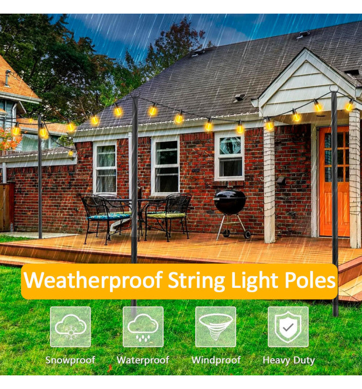Set Of 2 Metal Supports For Outdoor Lighting 2.4 Meters - STANDARD 20-30 working days - LED Accessories