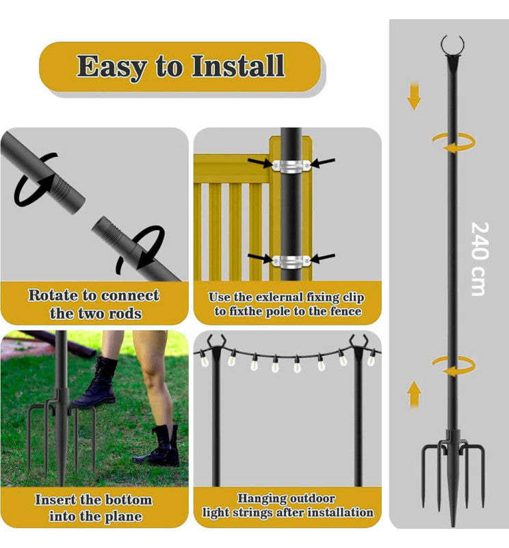 Set Of 2 Metal Supports For Outdoor Lighting 2.4 Meters - STANDARD 20-30 working days - LED Accessories