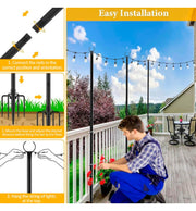 Set Of 2 Metal Supports For Outdoor Lighting 2.4 Meters - STANDARD 20-30 working days - LED Accessories