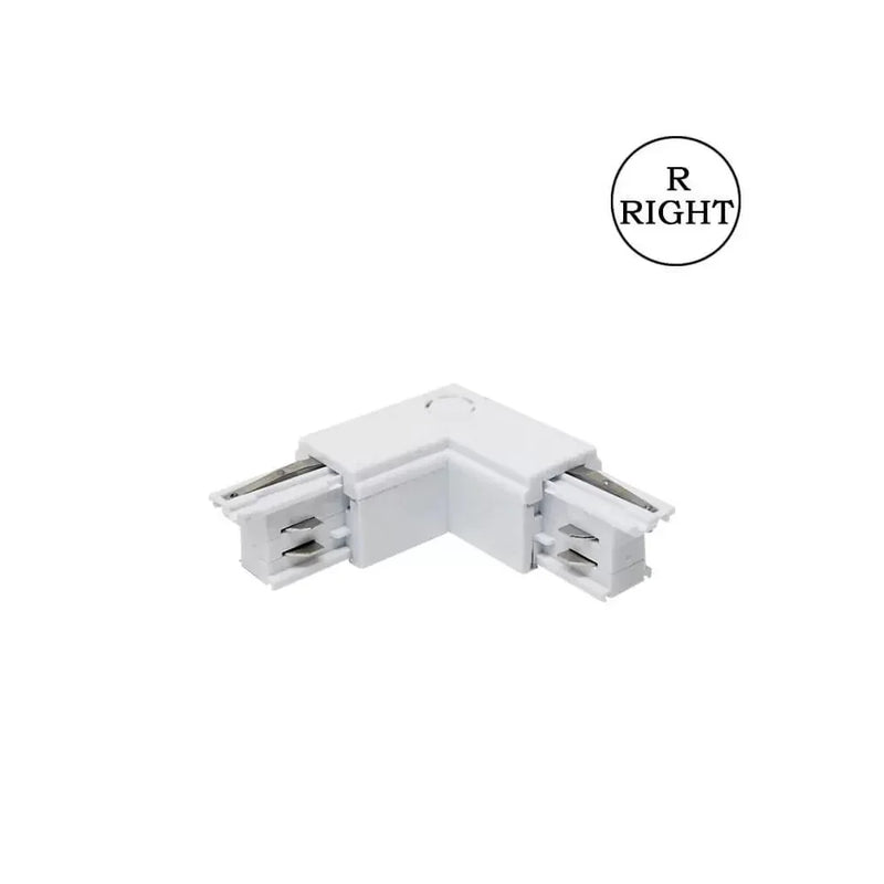 L-shaped 3 Circuit Track Light Connector White Right - Track Lighting Accessories - Accessories