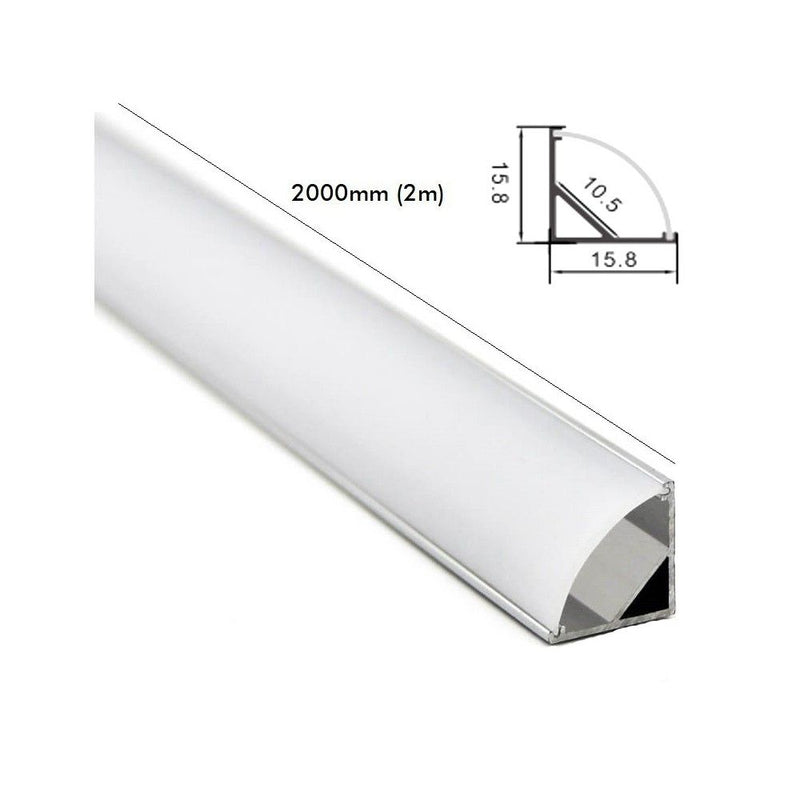LED Aluminum Corner Profile 2m - Lighting Accessories - Accessories