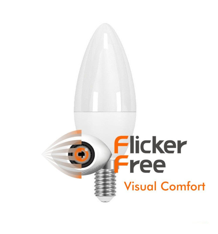 6W C37 E14 LED Candle Bulb with OSRAM Chip 6000K - E14 Candle Bulb