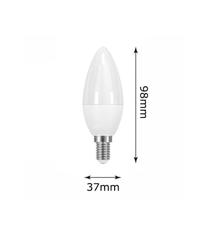 6W C37 E14 LED Candle Bulb with OSRAM Chip 6000K - E14 Candle Bulb