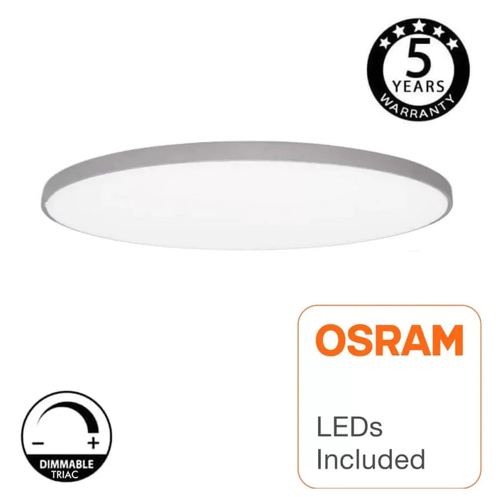 24W ELLY Silver Surface LED Ceiling Light with OSRAM Chip 4000K - LED