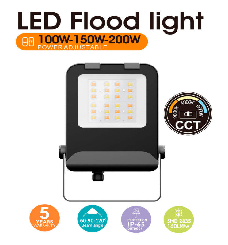 200W LED Floodlight MAXLITE with SOSEN Driver 3CCT IP65 160Lm/W
