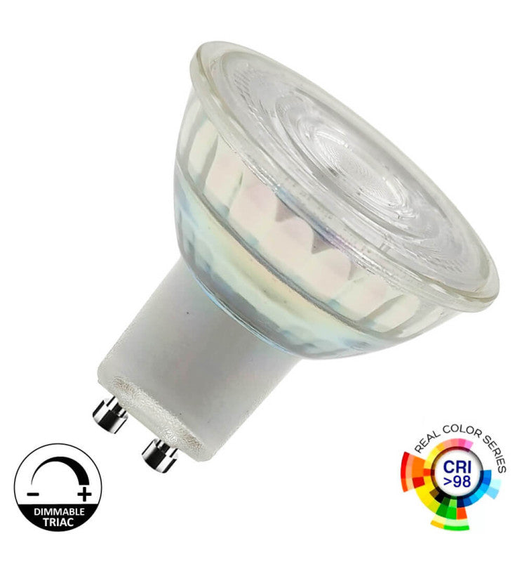 8W HIGH LUMINOSITY DIMMABLE LED GU10  Bulb - Glass - 24º 5700K