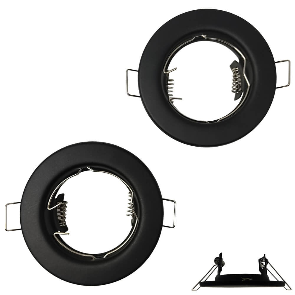 LED GU10 MR16 Bulb Holder in Black 2 Pack - Lighting Accessories - Downlights