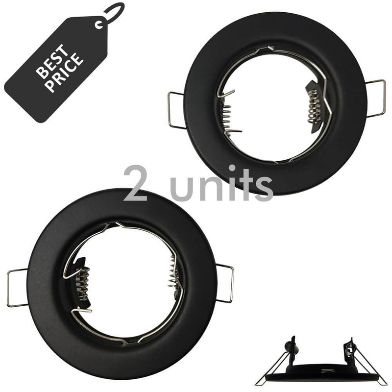 LED GU10 MR16 Bulb Holder in Black 2 Pack - Lighting Accessories - Downlights