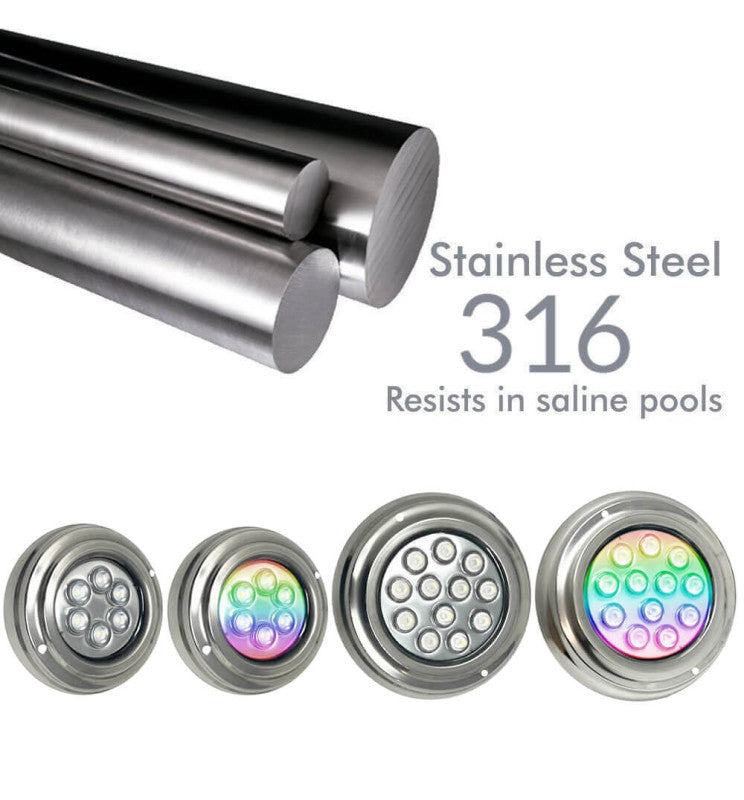 18W Underwater LED Light 12V DC IP68 Stainless Steel - Underwater LED