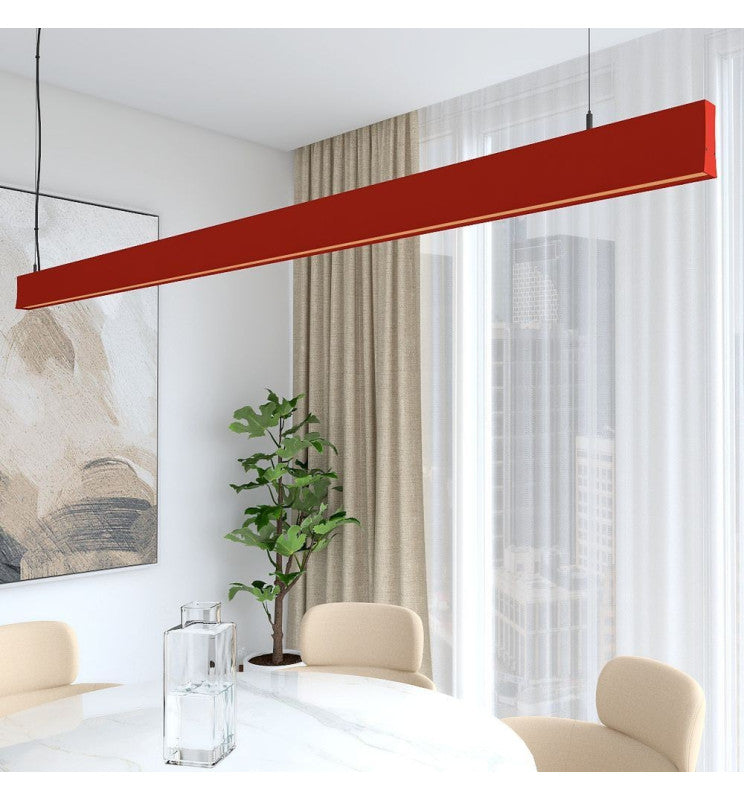 LED Linear Pendant Light LOLA Red 0.5m - 1m - 1.5m - 2m - Ceiling Light Fixtures - Linear Lights