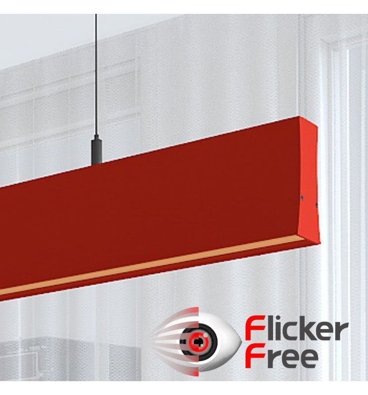 LED Linear Pendant Light LOLA Red 0.5m - 1m - 1.5m - 2m - Ceiling Light Fixtures - Linear Lights