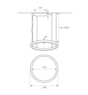 37W Circular SPACE VENUS LED Pendant Light in Black 60cm - LED Pendant