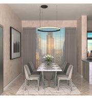 54W Circular SPACE VENUS LED Pendant Light in Black 90cm - LED Pendant