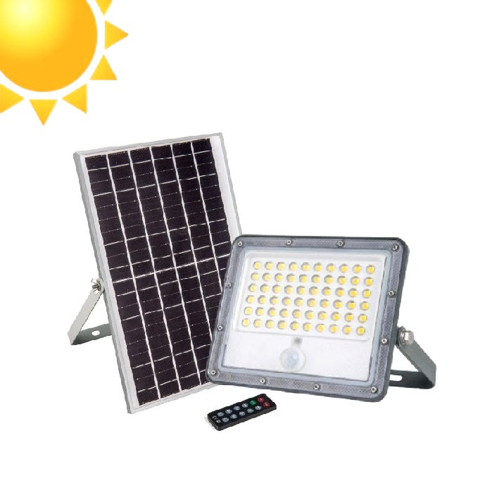 LED Solar Floodlight 1200Lm with PIR Motion Sensor and Remote Control 4000K IP65 - Flood & Spot Lights - Solar Lighting
