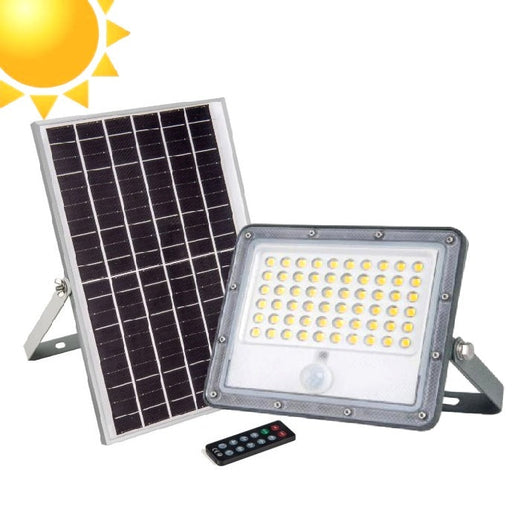 LED Solar Floodlight 3200Lm with PIR Motion Sensor and Remote Control 4000K IP65 - Flood & Spot Lights - Solar Lighting