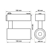 30W Single Phase PARMA LED Spotlight Black 3 CCT - LED Tracking Light
