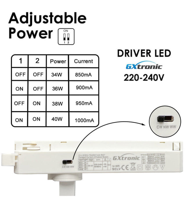 40W-34W Single-Phase LED Spotlight NEW MAYA White CCT - CRI+92 - UGR13