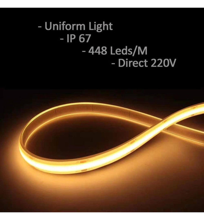 LED Strip COB 220V 20m 448 LEDm 1200Lm 14W IP67