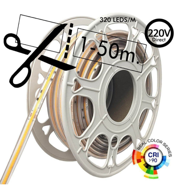 10W Waterproof Dimmable COB LED Strip 50m - LED Strip