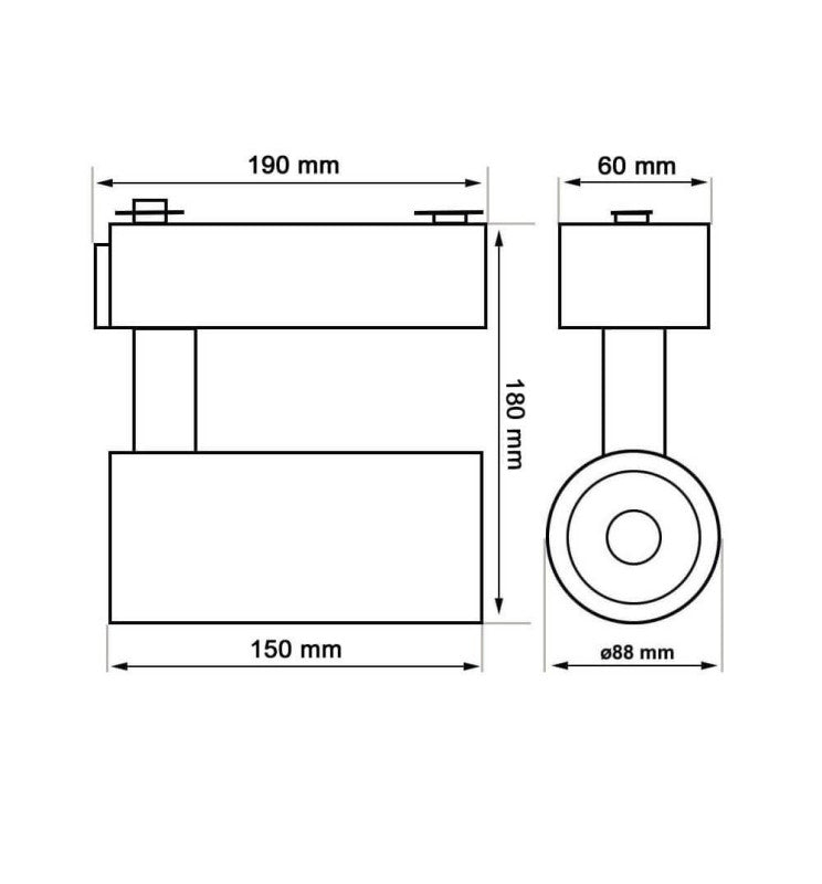 30W Single Phase PARMA LED Spotlight White 3 CCT