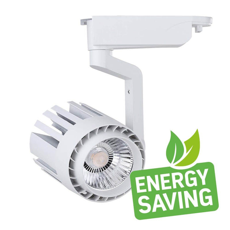 30W Single Phase NORA LED Track Light 4000K White - LED Tracking Light