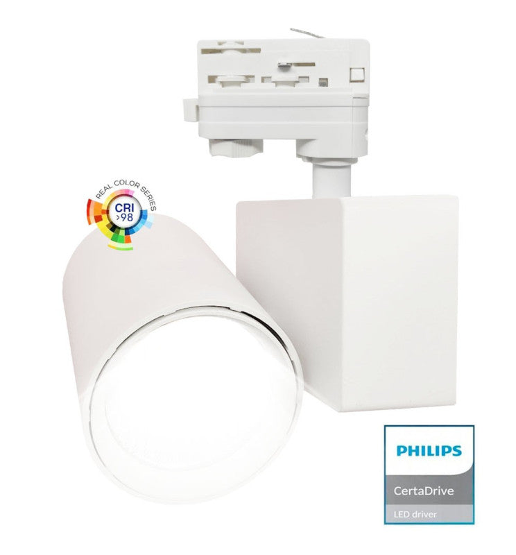 40W 3 Phase MADRID LED Track Light White 4000K - LED Tracking Light