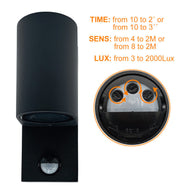 LED Wall Light for GU10 Bulb with PIR Motion Sensor IP65 - Wall Light Fixtures - Floodlights