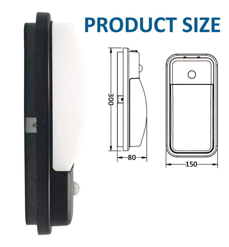 20W LED Wall Light for Outdoor Use 3CCT with PIR Motion Sensor IP65 - LED Wall light