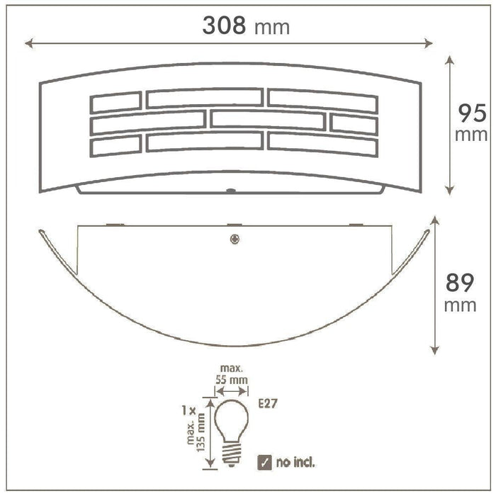 LED Wall Light GOTHENBURG GRAY E27 Outdoor IP44 - LED Wall lighting - Ledex Lighting UK