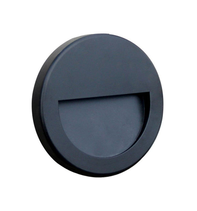 3W Circular LED Step-Wall Light BLACK IP65